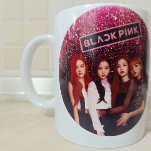 BTA and Black Pink mugs like new, set of two