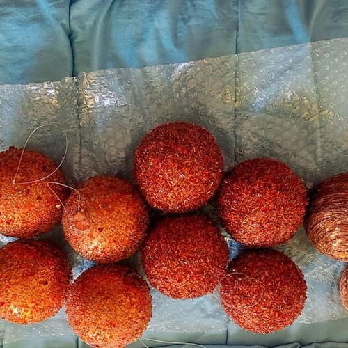 Christmas balls like new, pack of 16, orange, blue, brown