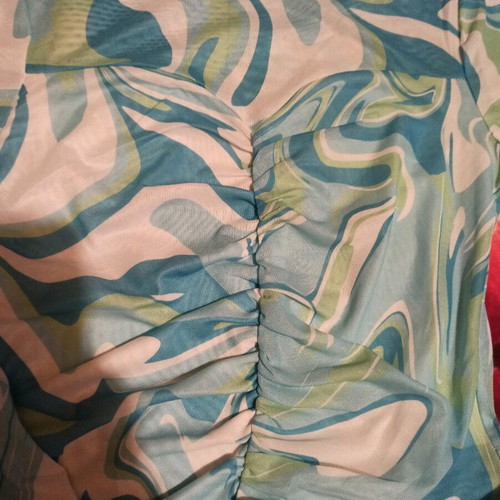 Women's blouse used, elastic, see through, medium size, multicolor