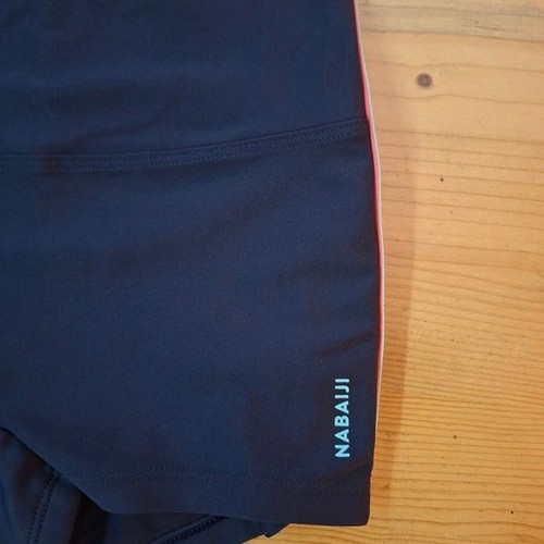 Nabaiji Girls' One-Piece Swimsuit Shorts Like New, Age 4-5, Blue