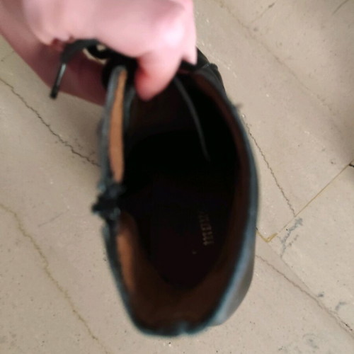Leather ankle boots used, black, size 37 with zipper