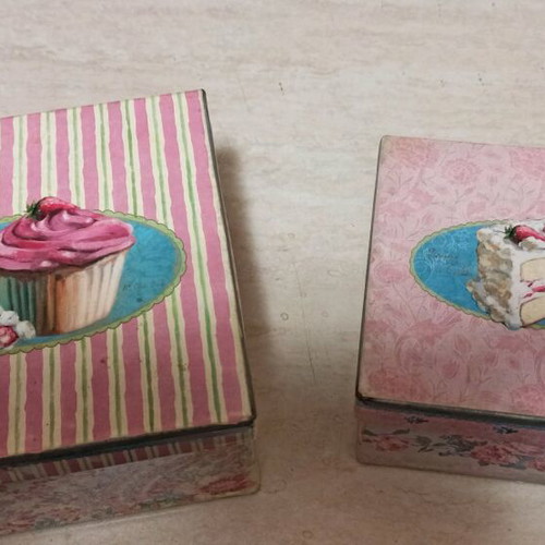 Vintage Trimar metal boxes used, set of 2 pieces