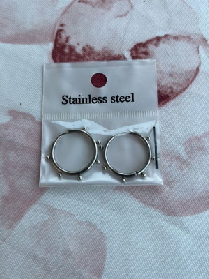 Unisex earrings new, silver, stainless steel