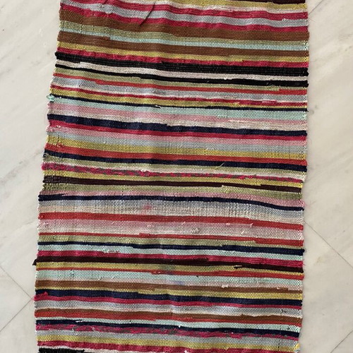 Cotton rag rug used 1.24x0.63 m
