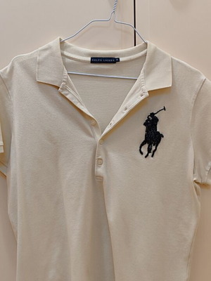 Polo Ralph Lauren The Skinny Polo μπλουζάκι σαν καινούργιο, μπεζ και μπλε