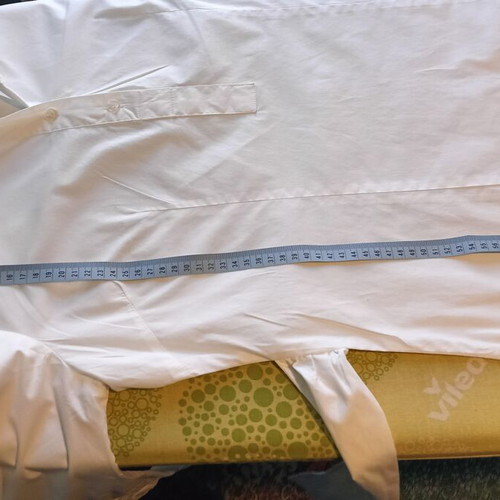 White cotton shirt XL used, 3/4 sleeve with ruffles
