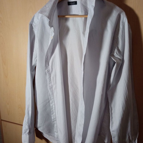 Zara men's striped shirt XL white and blue like new