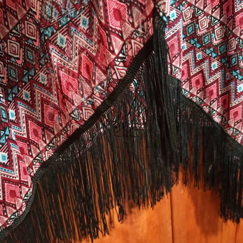 Beach Kaftan with Fringes like new, multicolor, one size