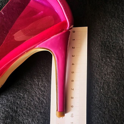 Clear fuchsia heels size 37 like new, 10cm heel