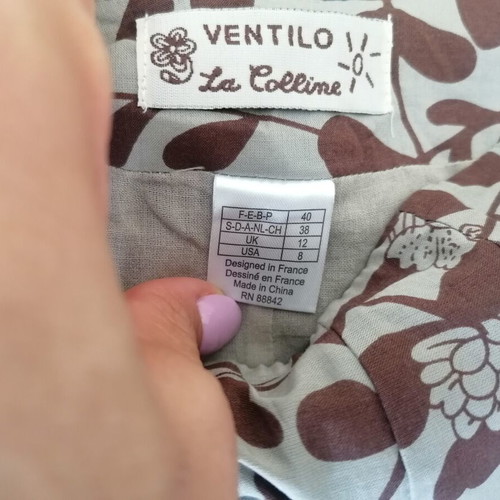 Vintage skirt Ventilo La Colline, new, 100% cotton floral pattern