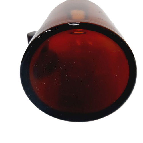 Amber laboratory bottle with stopper like new, 15 cm