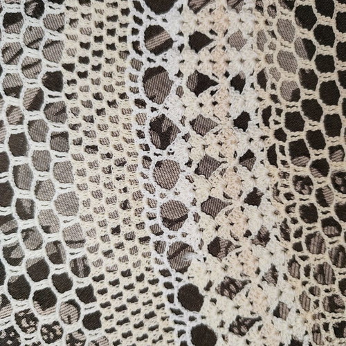 Rotonda-kare tablecloth beige handmade with two-tone design