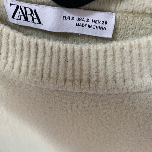 Crop top sweater Zara used, soft fabric, small, beige-yellow