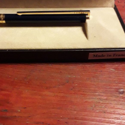 S.T DUPONT 18k GOLD NAVY BLUE VINTAGE LAQUE deCHINE