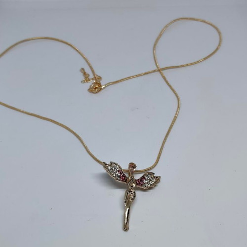 Angel pendant with chain and stones like new