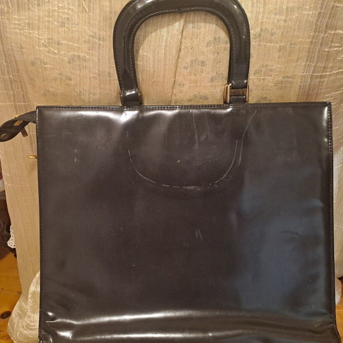 Vintage Aslanis Black Leather Briefcase Marcoderm used