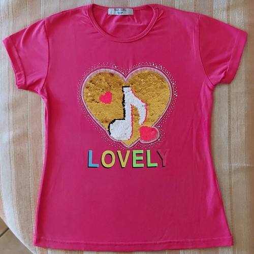 Girls' pink blouse like new, size 152-164 with sequins