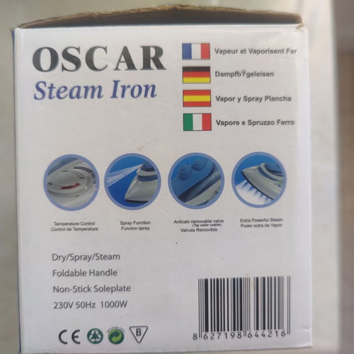Oscar Globe Trotter Travel Steam Iron with Non-Stick Plate like new