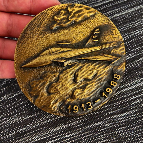 Spanish Air Force commemorative bronze medal 75 years 1913-1988