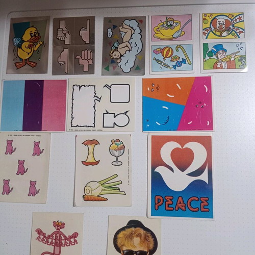 Panini and New Action stickers used, set of 13 pieces