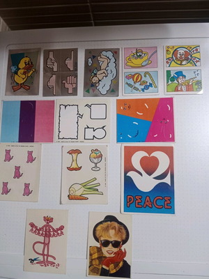 Panini and New Action stickers used, set of 13 pieces