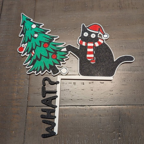 Christmas Kitty Cat Door Decoration new