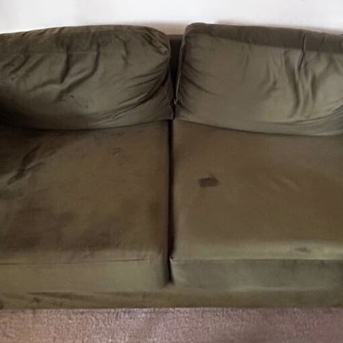 IKEA KARLSTAD 2-seat sofa with Majestic Velvet green water-repellent cover