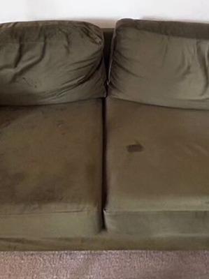 IKEA KARLSTAD 2-seat sofa with Majestic Velvet green water-repellent cover
