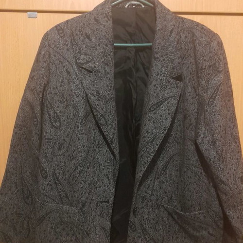 Women's winter jacket warm gray with black patterns used