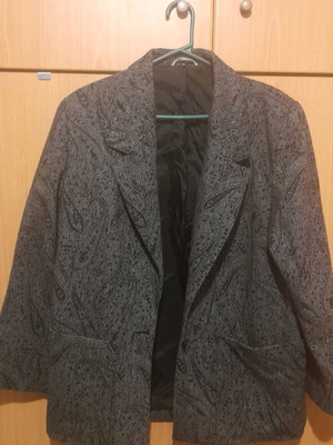 Women's winter jacket warm gray with black patterns used