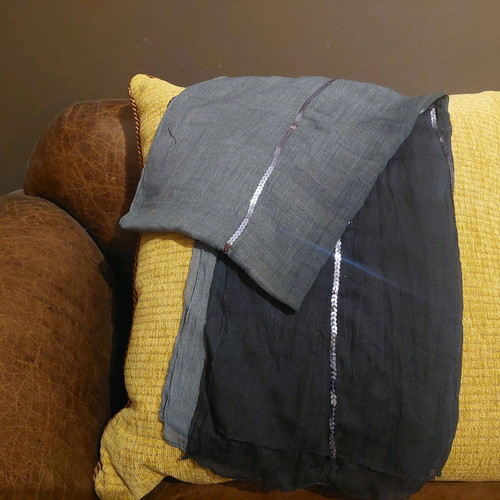 Gray black sequin scarf like new
