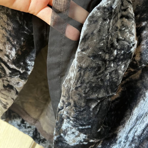 Velvet skirt size EU 44 large, like new, grey, lined