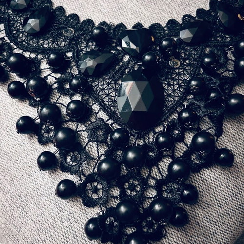 Black lace gothic necklace Bella like new
