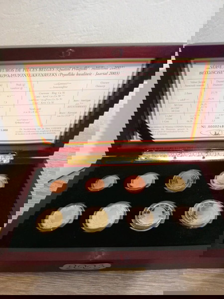 Βελγιο επισημη κασετινα euro coin set 2003,prooflike