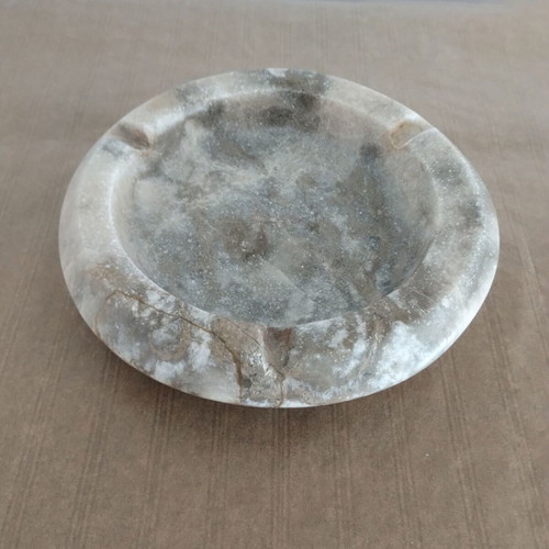 Marble ashtray in light gray beige color like new