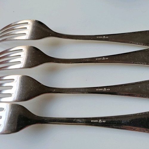 Nissiotis 90 silver-plated forks set of 4 used, vintage