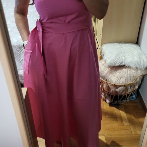 Hemithea midi dress medium one shoulder pink like new