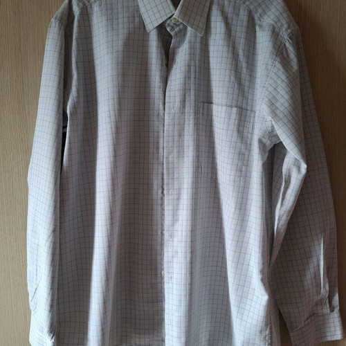 Jacques Renne Men's Shirt Like New, Size L, White Blue