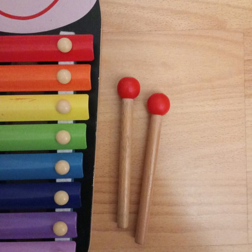 Children's xylophone used, monkey design