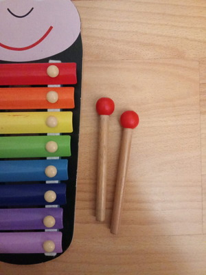 Children's xylophone used, monkey design