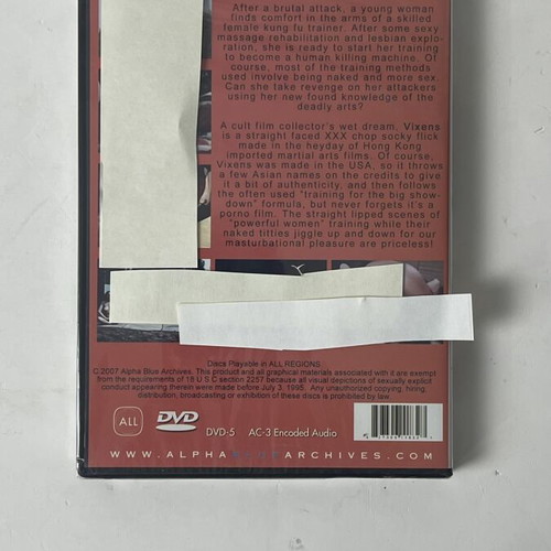 The Vixens of Kung Fu DVD Alpha Blue Archives sealed collector edition