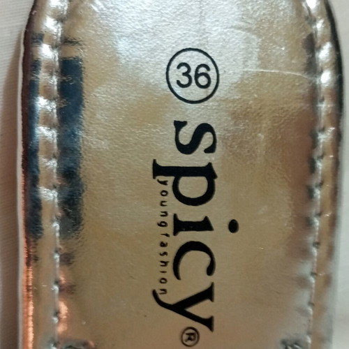 Flat silver sandals size 36 with rhinestone decoration new