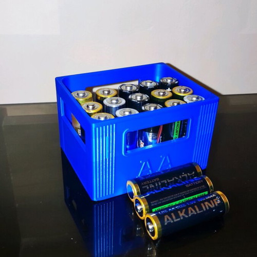Battery storage in beer crate design new, 3d printed