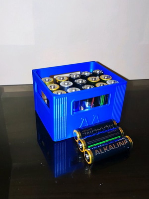 Battery storage in beer crate design new, 3d printed