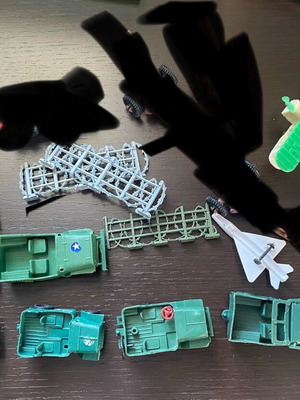 Military vehicles, airplanes and obstacles used from early 90s