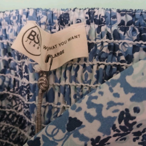 BSB cotton dress new, size large, blue multicolor