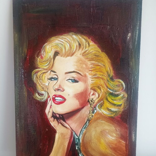 Marilyn Monroe painting new, oil on plywood
