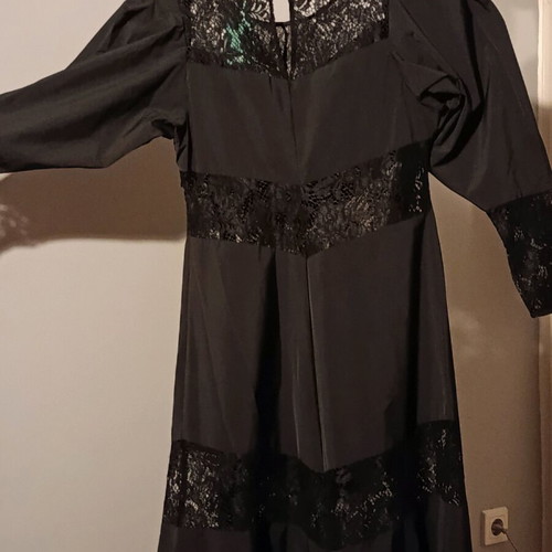 Black long dress with lace H&M new, size L
