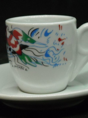 Λουμίδης Παπαγάλος συλλεκτικό φλιτζάνι μεταχειρισμένο, πορσελάνη
