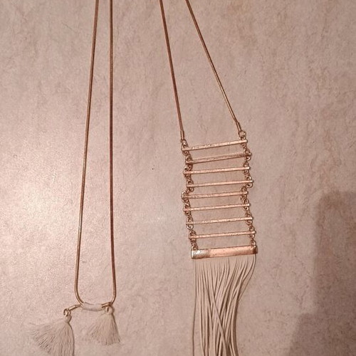Fo-bijou necklace gold color like new, adjustable length 75cm
